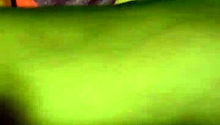 Giving Hubby Footjob in Black Reinforced Toe Stockings