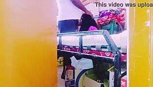 Desi housewife chats with store keeper