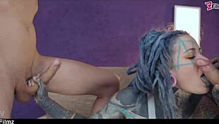 i love heavy tattoo girl anuskatzz dap anal swallow gape prolapse split tongue blow job - goth punk alt porn zf006