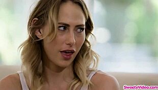 lesbian babe chats about eating her coach's pussy while fingering and kissing 😘