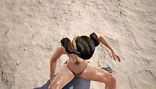 xiaoyu wears stunning gold bikini in tk8 ryona series adventure