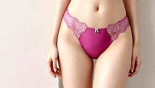 Cute kawaii japanese lingerie models posing barefoot