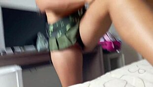 Hey, Hot Latina Brunette Cheats On Army Boyfriend In Hotel Room