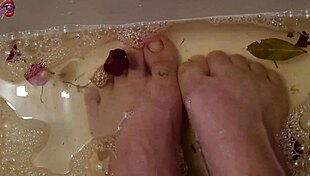 Relaxing Foot Wash with Rose Petals and Herbs Post Work