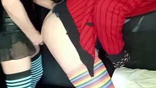 I fuck my boyfriends ass and he ends up with his cock anal strapon