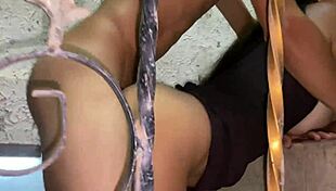 Stepmom sucks stepson's big tits, then fucks his pussy