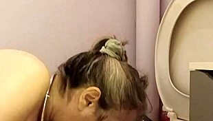 Watch this slave lick the toilet bowl