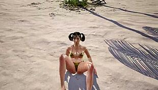 xiaoyu wears stunning gold bikini in tk8 ryona series adventure