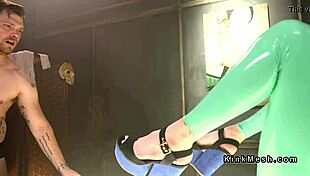 Tranny in Latex Anal Bangs Hairy Guy