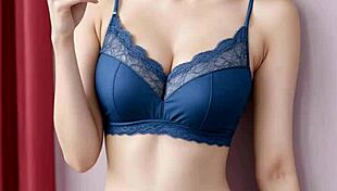 Cute kawaii japanese lingerie models posing barefoot