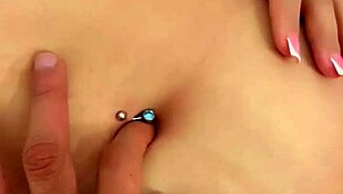 Fingering Beautiful Latina's Navel Close Up