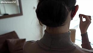 business slave wife goes braless and downblouse in public, flashing her saggy tits outdoors.