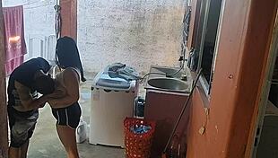 wife left, maid couldn't resist my erect cock?