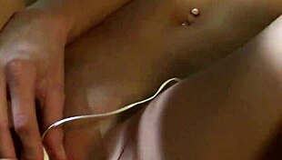 A couple of blonde lesbians enjoyed steamy sex with toys on the stairs