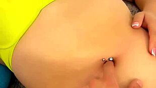 Fingering Beautiful Latina's Navel Close Up