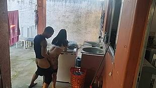 wife left, maid couldn't resist my erect cock?