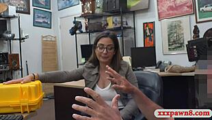 Hot woman in glasses takes hard banging