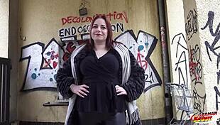 german scout picks up curvy german saggy tits girl emma fox for casting fuck in berlin