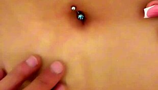 Fingering Beautiful Latina's Navel Close Up
