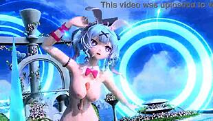 Hatsune Miku Performs AI No Uta In Project Diva Nude Mod Rabbit Hole Costume With Big Tits And Ass