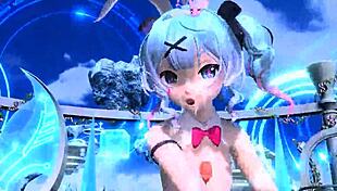 Hatsune Miku Performs AI No Uta In Project Diva Nude Mod Rabbit Hole Costume With Big Tits And Ass