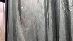 man fucks woman in invaded store dressing room without condom creampie