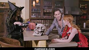 The big bad wolf stepdad's hunger for sex gets satisfied by little red riding hood's pussy