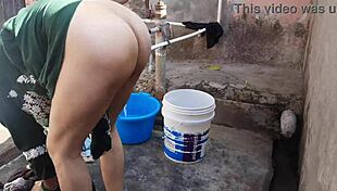 Sexy bhabhi bathes with big wet boobs