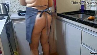 I caught my mother-in-law making dinner naked in the kitchen during workout