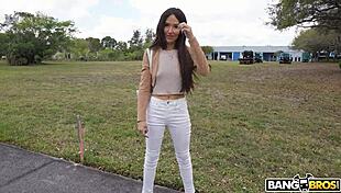 brunette milf spreading shaved pussy for cash, riding and deepthroating 😏💦