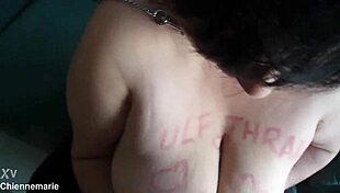 Marie exclaims, Ejaculate on my big tits, you bitch!