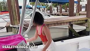 lucky jimmy michaels gets to fuck horny brunette ryder reys pussy on a boat trip - reality kings