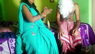 During oil massage, father-in-law fucks daughter-in-law hard in doggystyle