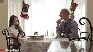 Teen Student Receives Deepthroat Cumshot on Christmas