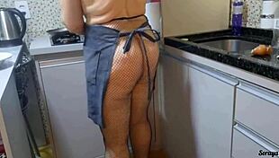 I caught my mother-in-law making dinner naked in the kitchen during workout