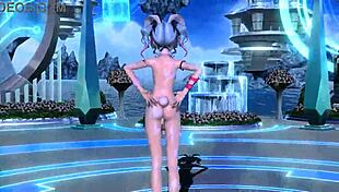 Hatsune Miku Performs AI No Uta In Project Diva Nude Mod Rabbit Hole Costume With Big Tits And Ass