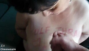 Marie exclaims, Ejaculate on my big tits, you bitch!