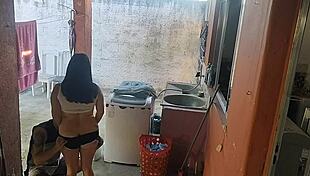 wife left, maid couldn't resist my erect cock?