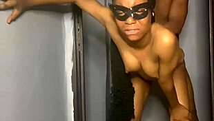 Ebony petite babe enjoys being used like a sex toy