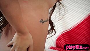 tiny canadian teen strips and shows petite body