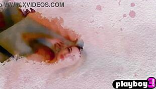 Inked blonde teen exposes amazing body and poses hot for playboy!