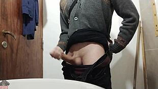 watch me masturbate with big cock in bathroom