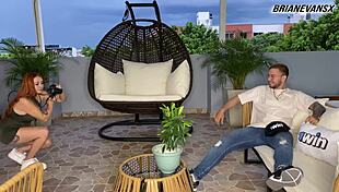 horny redhead andrea castro rides muscular bodybuilder with big tits bouncing