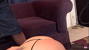 She Feels Whipping Pain Before Swallowing Two Huge Cocks