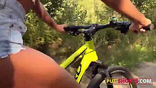 Horny Russian brunette gets tight pussy licked