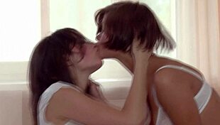 two beautiful russian teens 18+ making love in lingerie