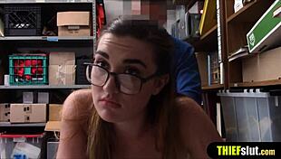 Geeky And Cute Shoplifter Rough Fucked On The Cctv