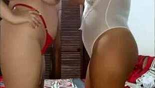 foreplay and humping with two latina lesbians!