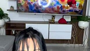 Beautiful Colombian Latina Brunette Plays with Dildos, Showing Her Big Ass