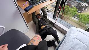 I called the technician for internet check, but we ended up in deepthroat fucking and choking